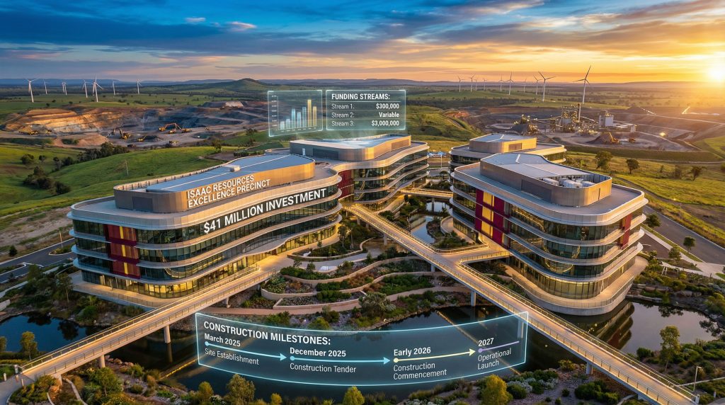 Queensland resources precinct investment and milestones.