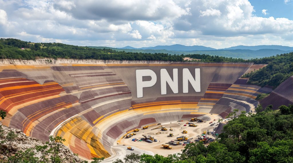 Power Minerals Ltd-PNN-Open pit mine with colorful layers.
