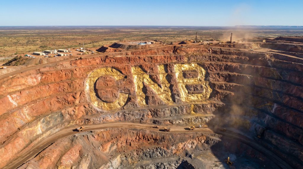 Carnaby Resources Ltd-CNB-Open-pit mine with "CNB" letters.