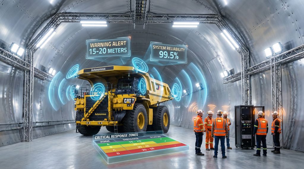 Hindustan Zinc mine safety technology showcased in tunnel.
