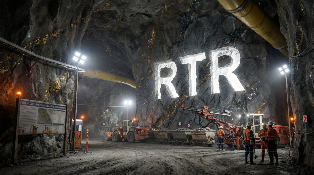 Rumble Resources Ltd-RTR-Underground mining site with heavy machinery.