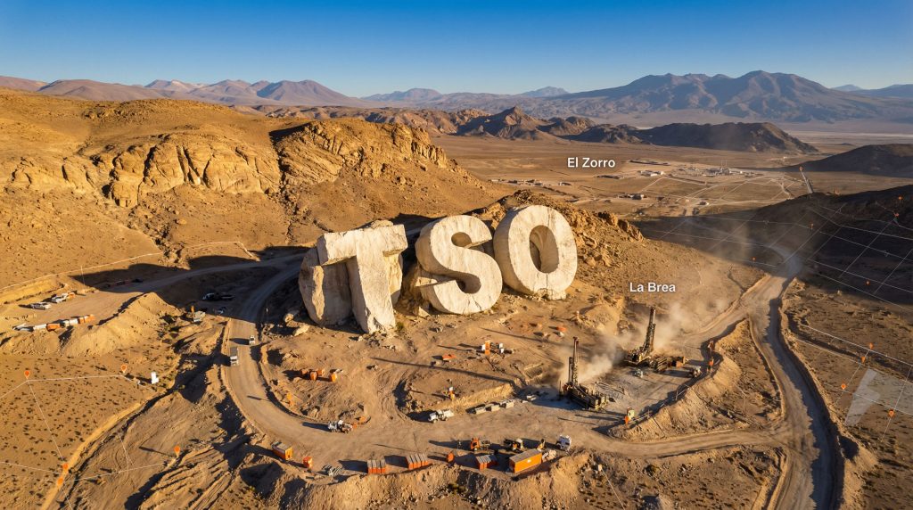 Tesoro Gold Ltd-TSO-Mining landscape with large rock letters.