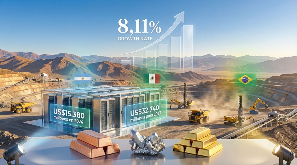 Crecimiento de minería y data centers en América Latina.