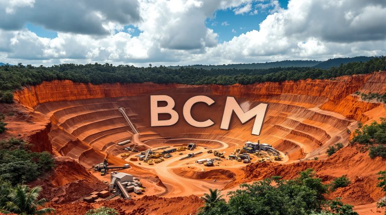 Brazilian Critical Minerals Ltd-BCM-BCM open-pit mine with machinery.