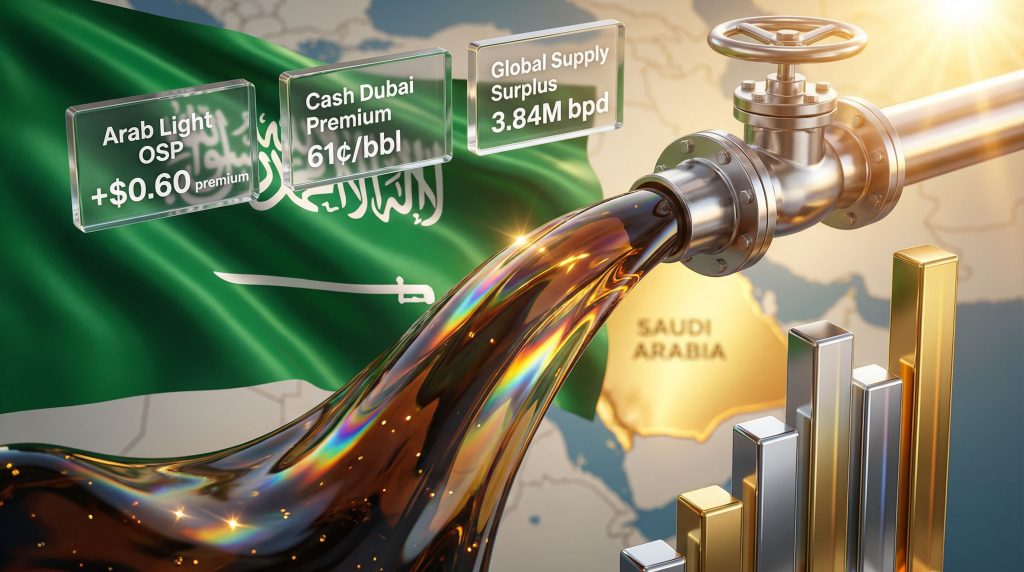 Saudi Arabia crude price adjustments illustrated.