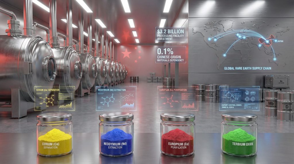 Industrial facility highlighting China's midstream control.