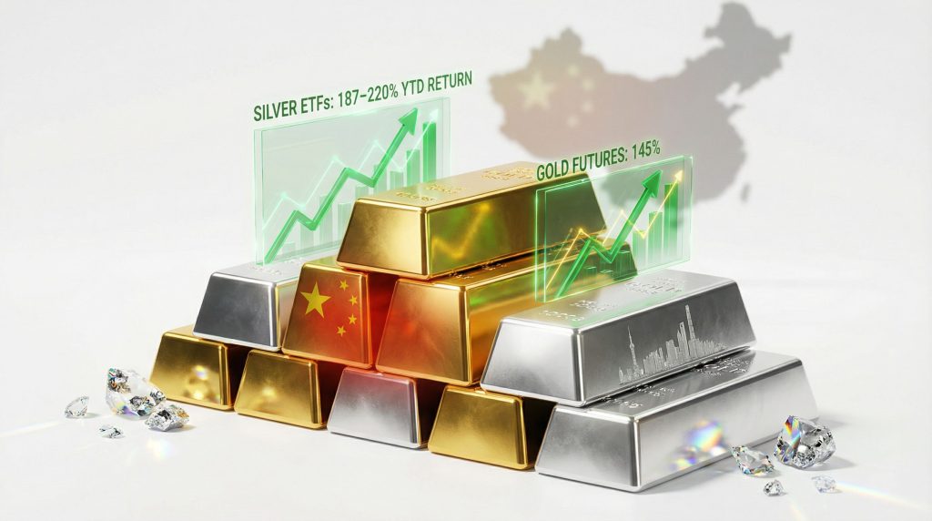 Gold and silver bars symbolize China's precious metals craze.