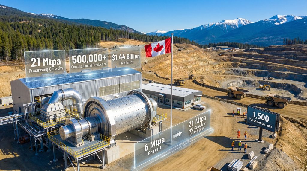 Blackwater mine expansion with projected output.