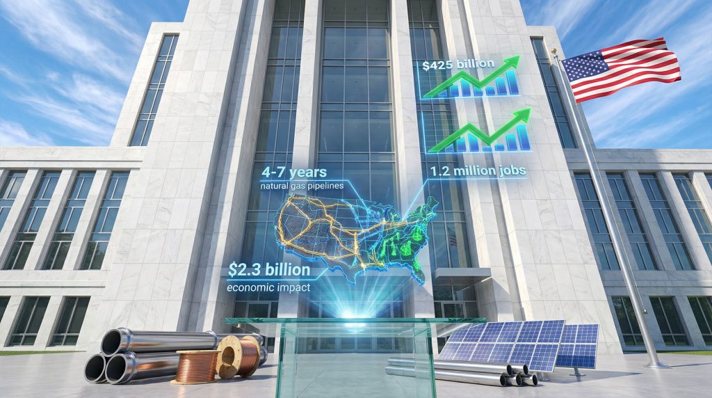 U.S. energy permitting reform statistics visualized.