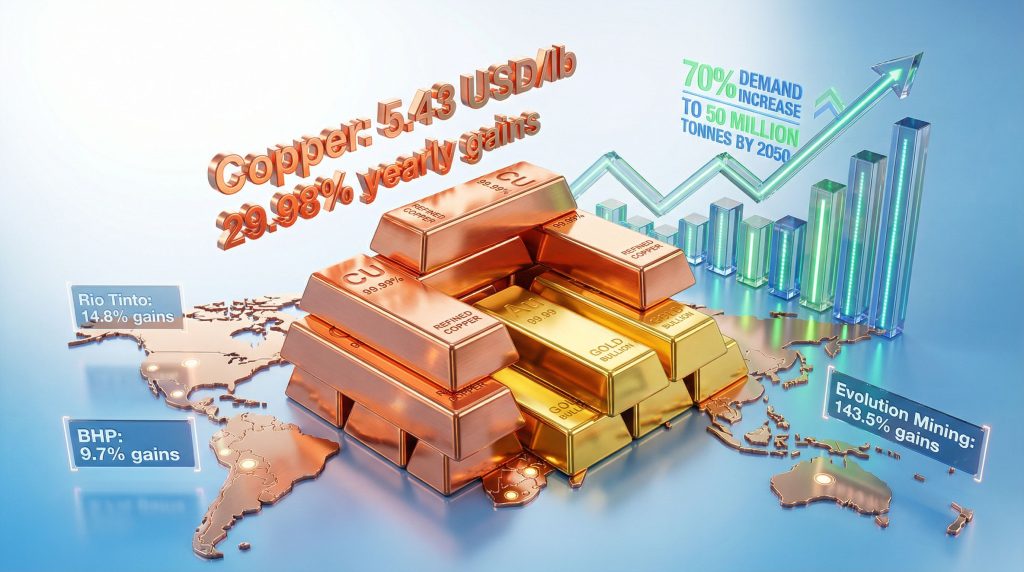 Copper and gold prices surge globally.