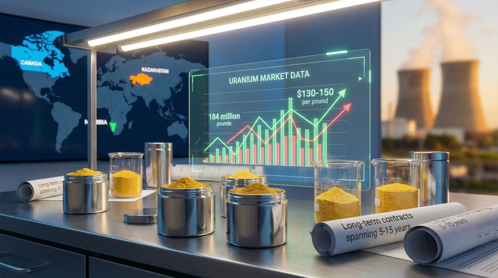 Uranium prices drop depicted in market data.