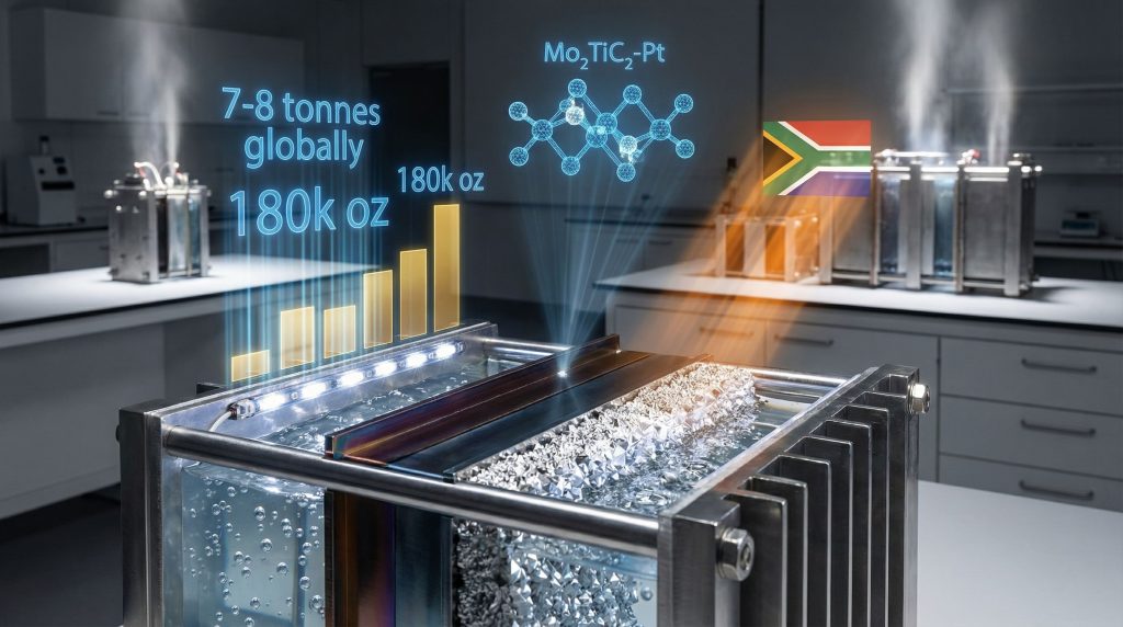 Lab setup highlighting platinum group metals usage.