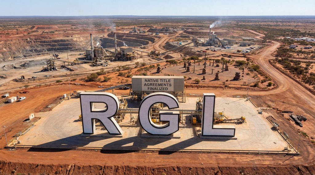Riversgold Ltd-RGL-RGL mining site with agreement sign.