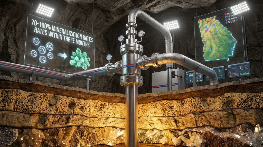 Underground carbon capture and storage infrastructure.