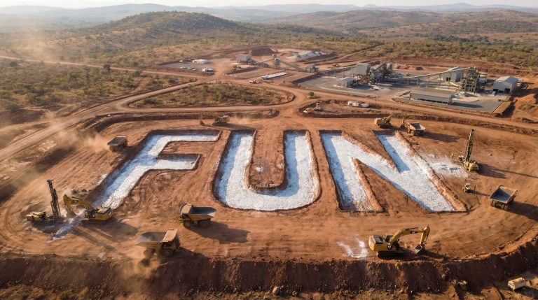 Fortuna Metals Ltd-FUN-Construction site with giant "FUN" letters.