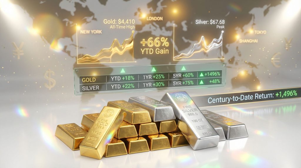 Gold and silver reach record highs.