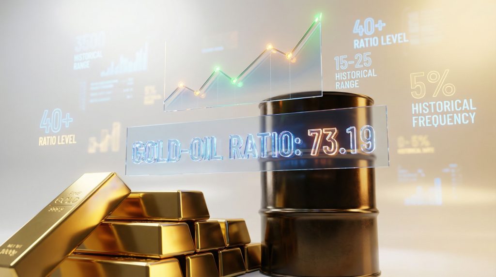 Gold to oil ratio illustrated with statistics.