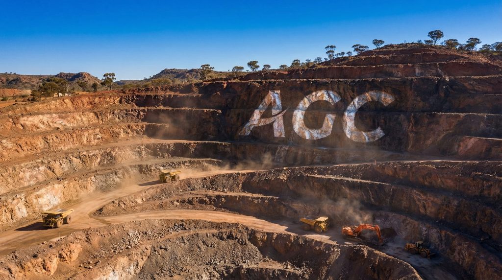 Australian Gold and Copper Ltd-AGC-Open-pit mine with heavy machinery operating.