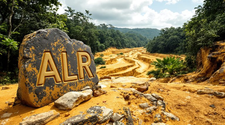 Altair Minerals Ltd-ALR-ALR stone monument in scenic landscape.