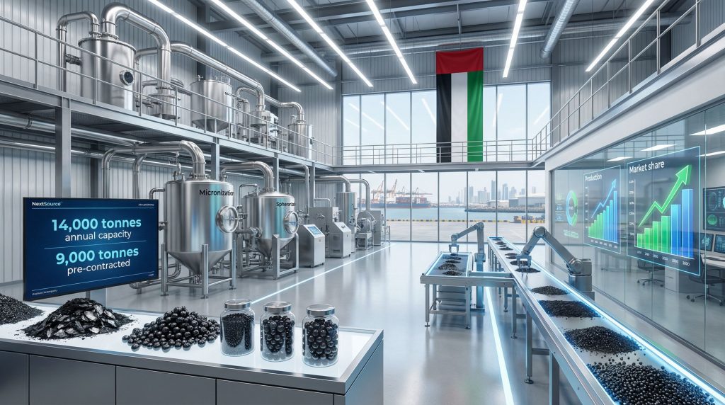 NextSource Abu Dhabi graphite facility interior.