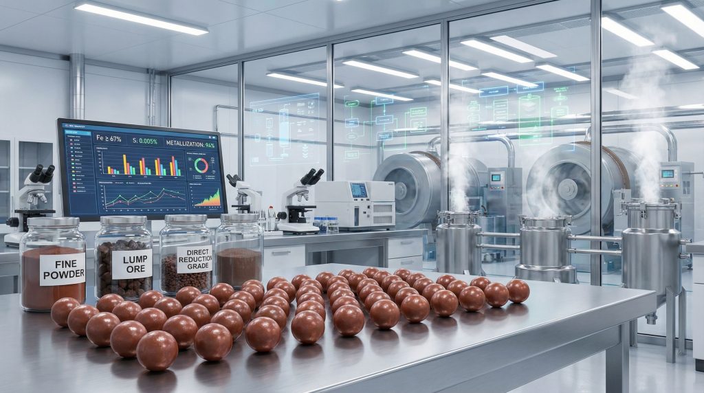 Laboratory showcasing direct reduction grade iron ore.