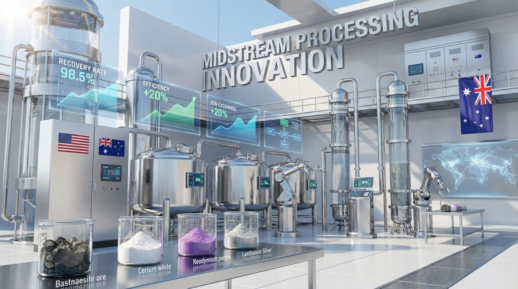Midstream rare earth processing facility innovation.
