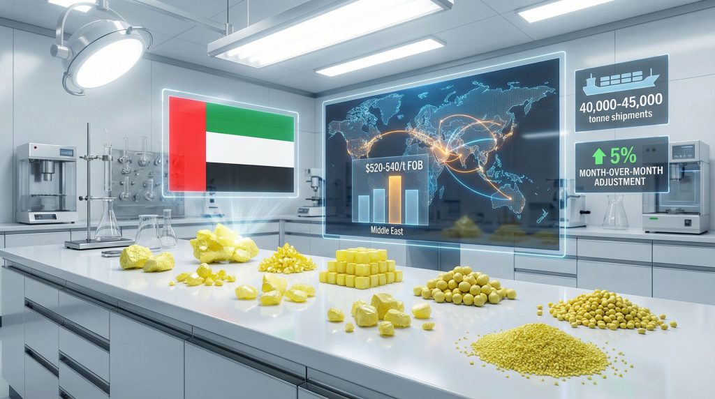 Abu Dhabi ADNOC January sulphur price increase.