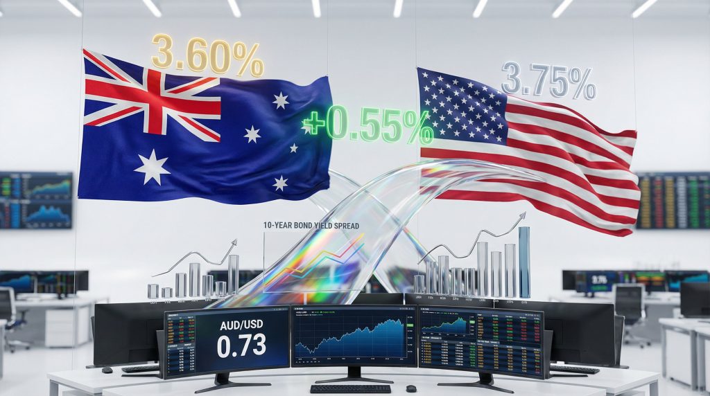 Australia-US interest rate differentials visual comparison.