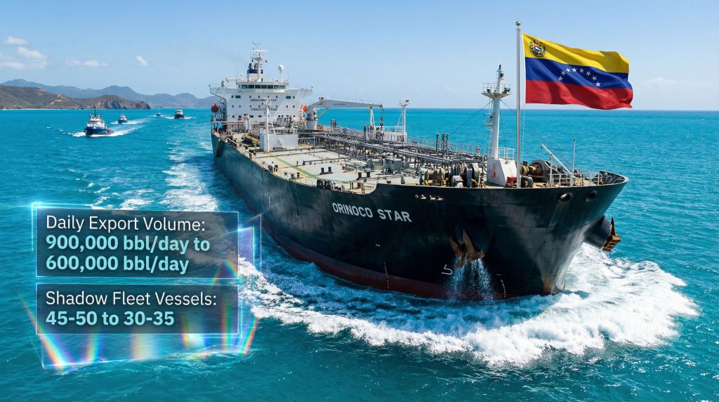 Venezuelan oil loaded on sanctioned ships.