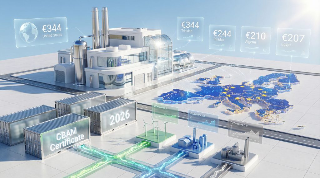 European carbon border adjustment mechanism illustration.