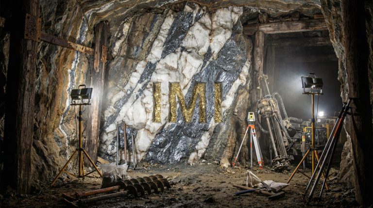 Infinity Mining Ltd-IMI-Underground mine featuring prominent "IMI" letters.