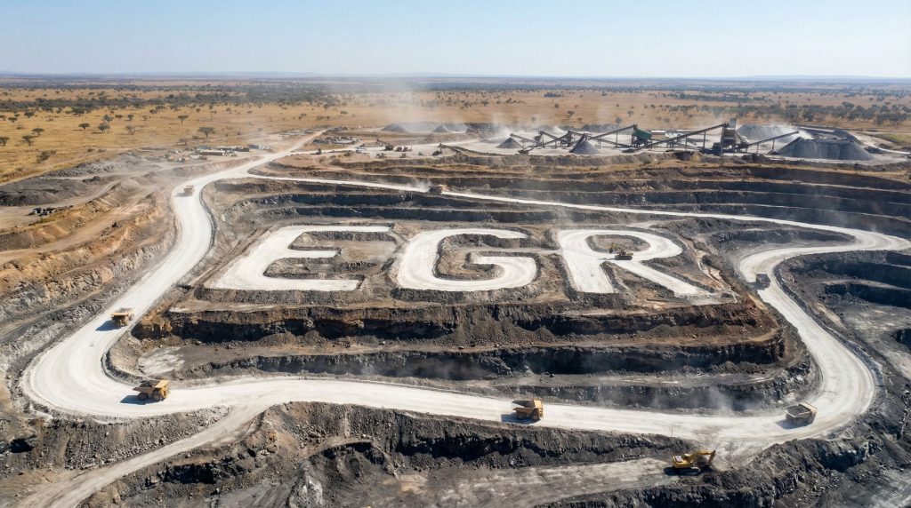 Ecograf Ltd-EGR-Open pit mine with "EGR" lettering.
