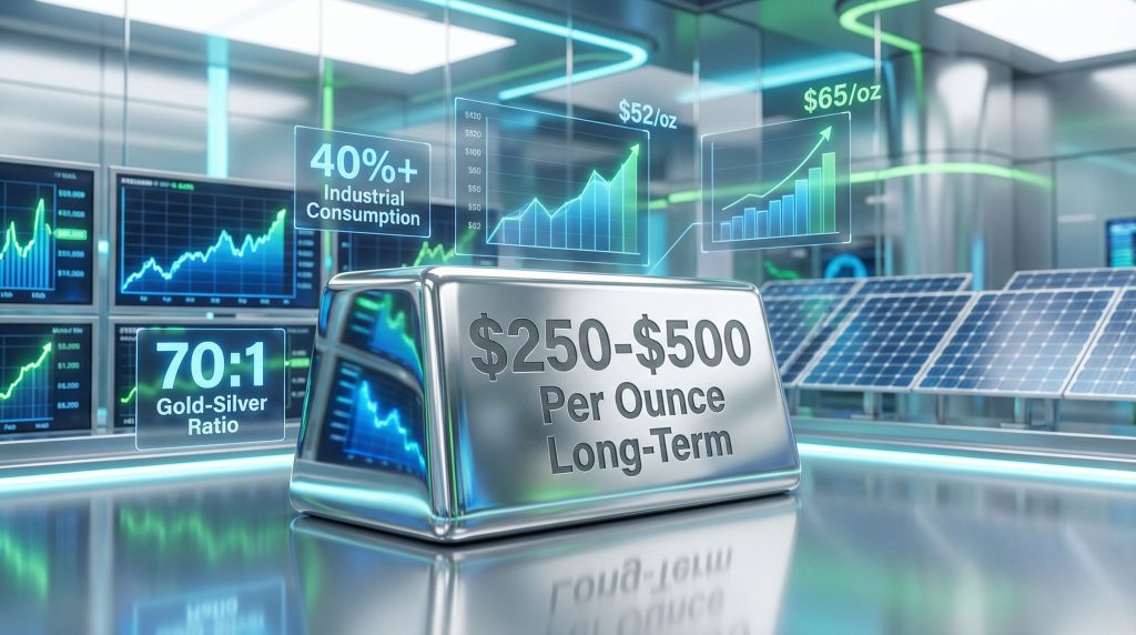 Silver price prediction with futuristic graphs.