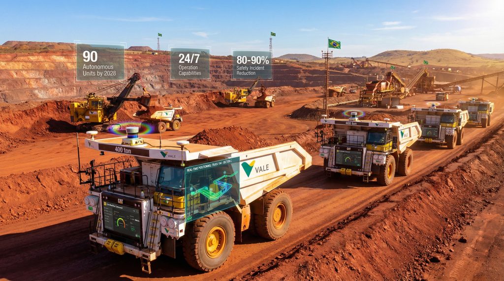 Vale autonomous truck fleet expansion in mining.
