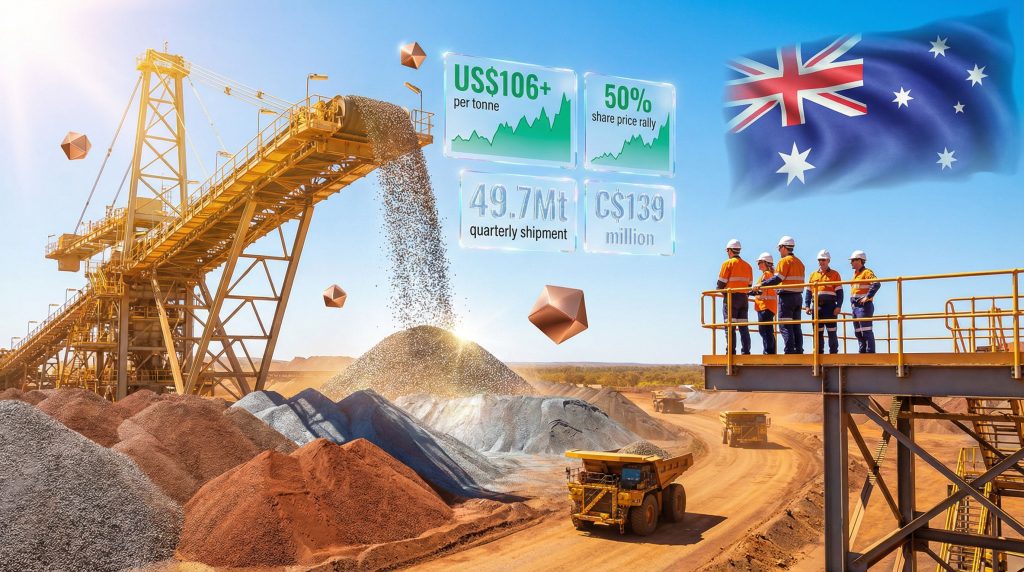 Mining operation highlights Fortescue share price increase.