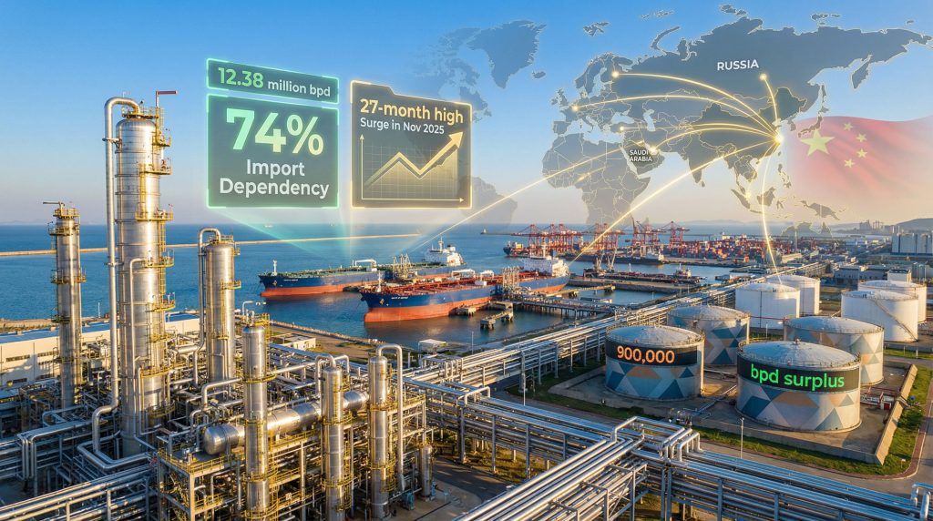 China crude oil imports and global shipping.