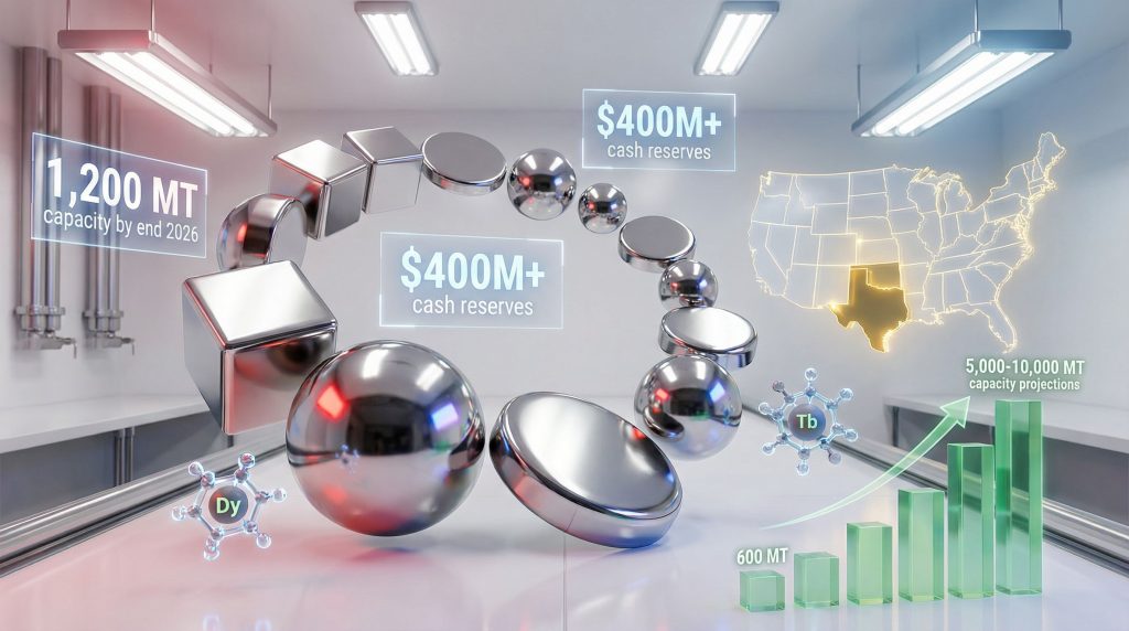 USA Rare Earth ex-China magnet strategy visualization.