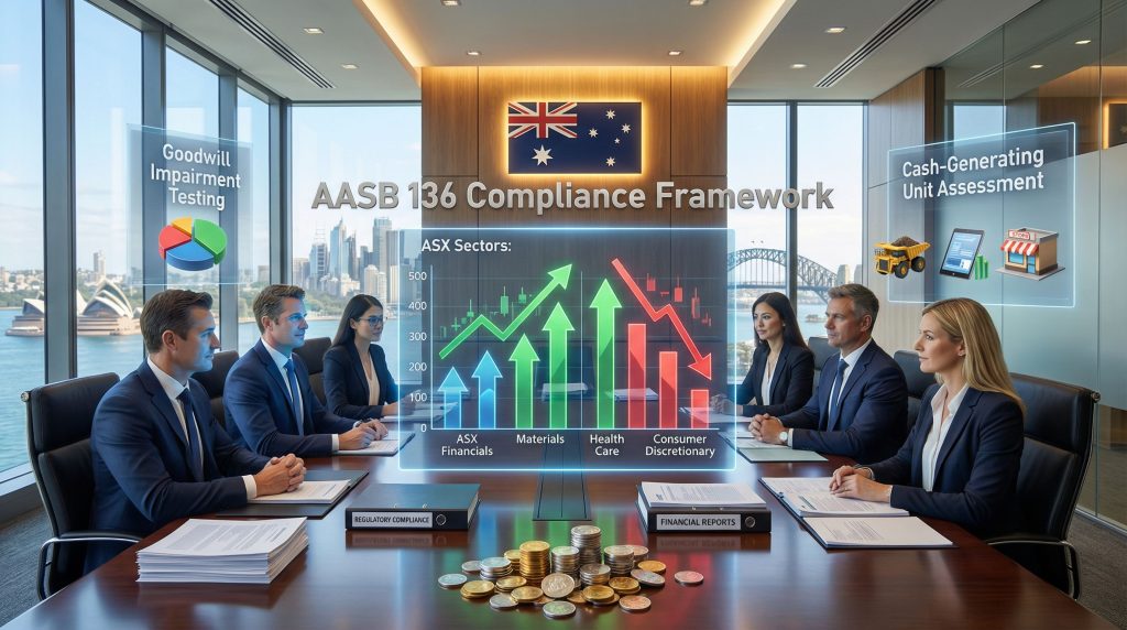 Business meeting discussing asset impairments strategies.