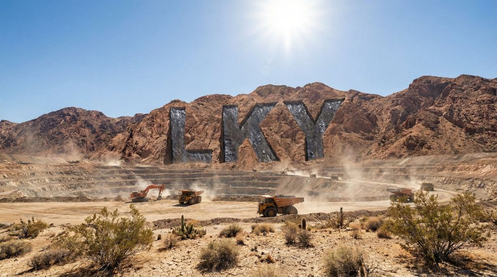 Locksley Resources Ltd-LKY-LKY letters carved into desert mountain.