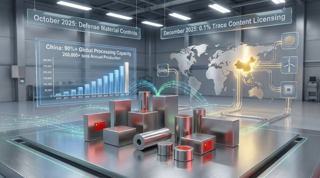 China rare earth magnet supply chain visualization.