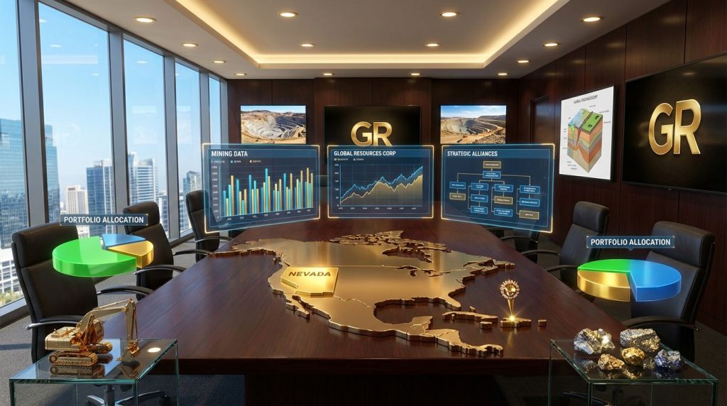 Barrick Gold IPO data in boardroom.