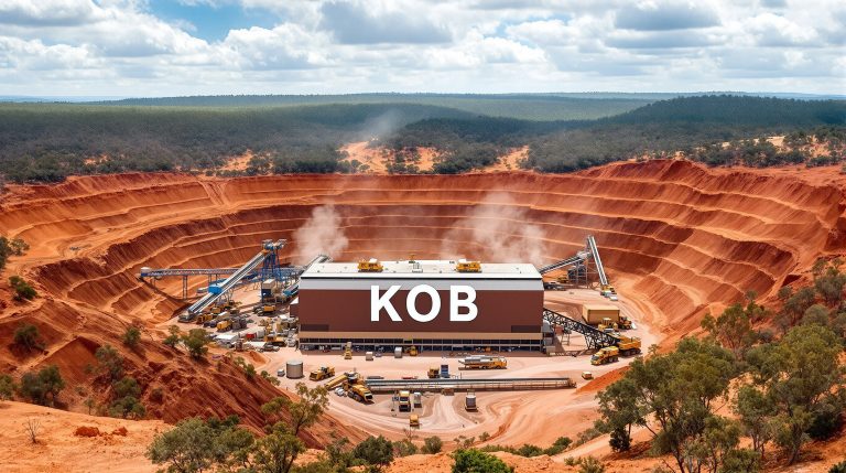 Koba Resources Ltd-KOB-KOB mining operation in arid landscape.