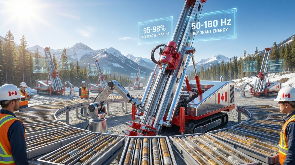 Canadian geotechnical drilling machines and workers.