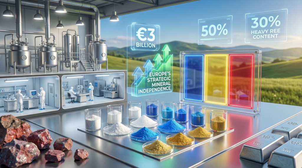 Romania's rare earth processing facility illustration.