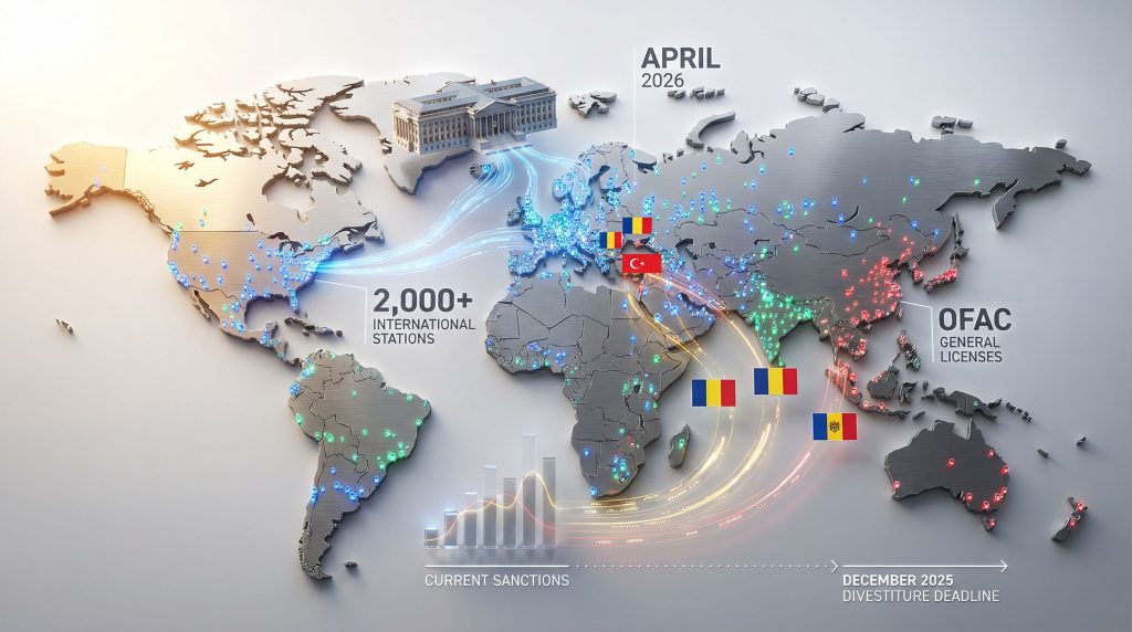Global map highlighting Lukoil station reprieve.