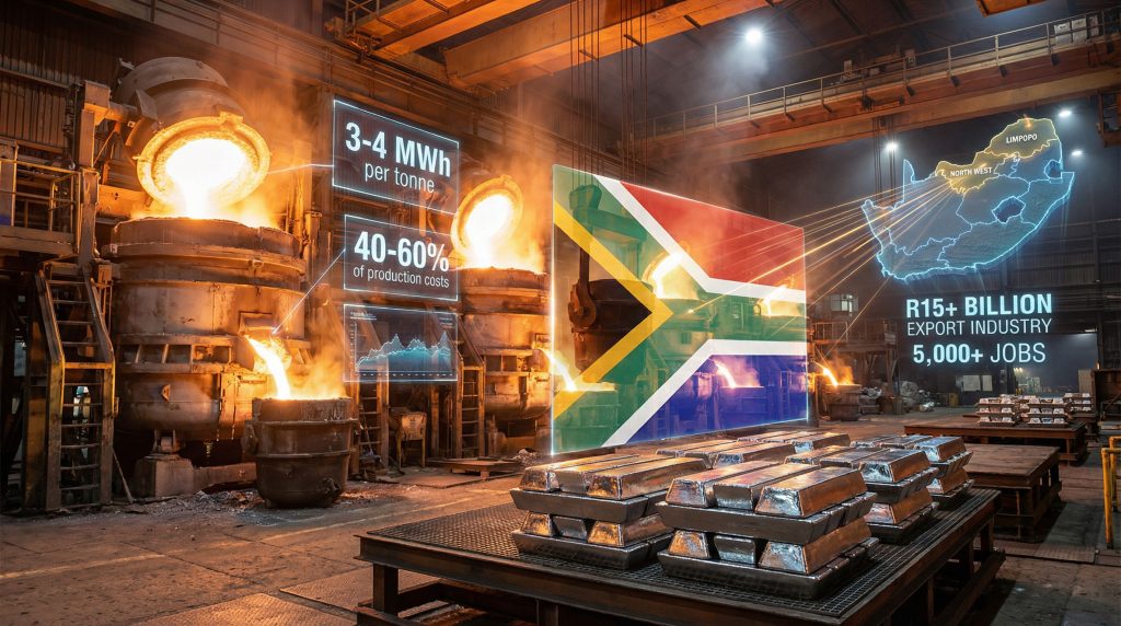 Eskom ferrochrome smelters MoU: industrial scene visual.