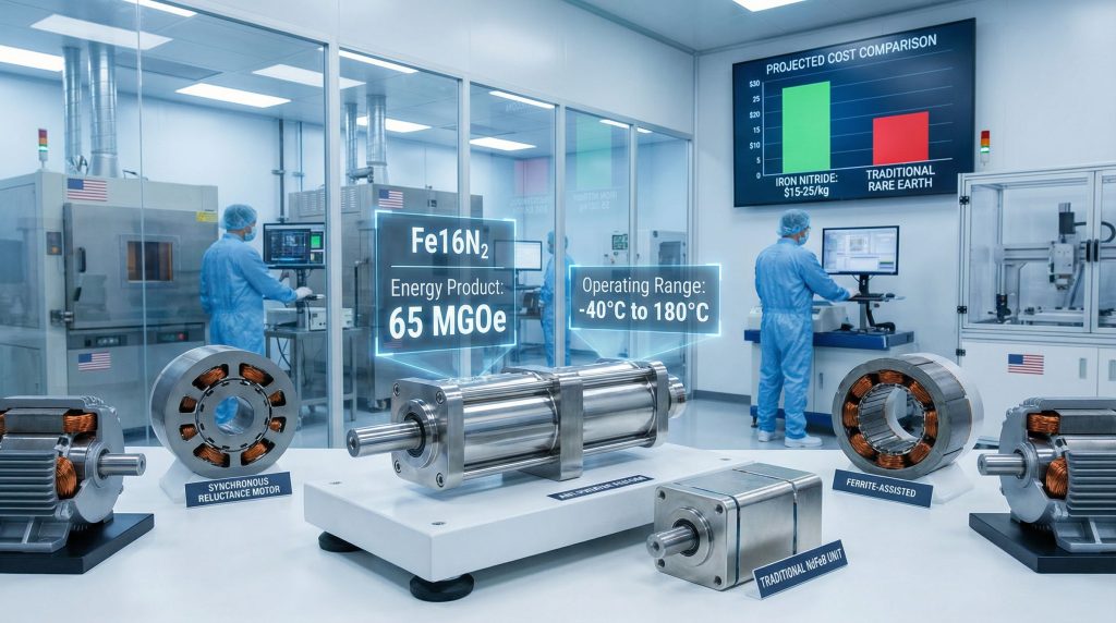 Lab engineers developing rare-earth-free actuators.