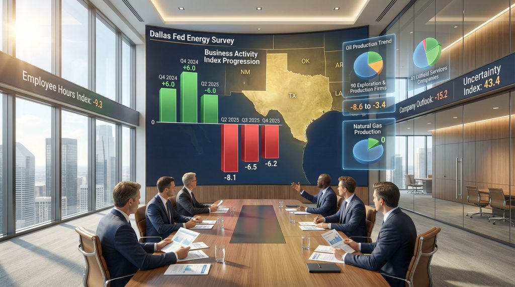 Dallas Fed Energy Survey showing oil and gas activity decline.