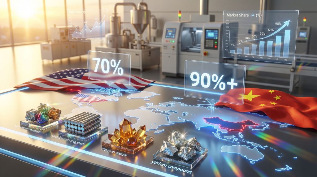 U.S.-China rare earth competition visualization.