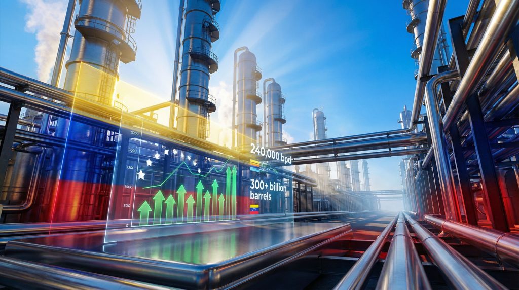 Chevron Venezuela production expansion, industrial refinery growth.